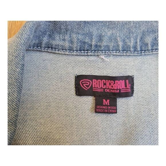 NWT Rock & Roll Fringe Denim Jacket - Picture 4 of 6